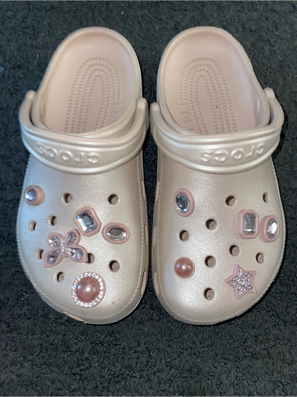 CROCS Kids Pearl Pink Clog with Sparkling Charms